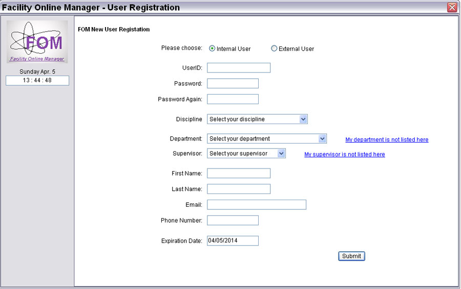 FOM Scientific Instrument Management Software